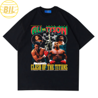 BIL CLASH OF THE TITANS  ALI vs TYSON  เสื้อเชิ้ตผู้ชาย เสื้อยืดคอกลมชาย T-shirt