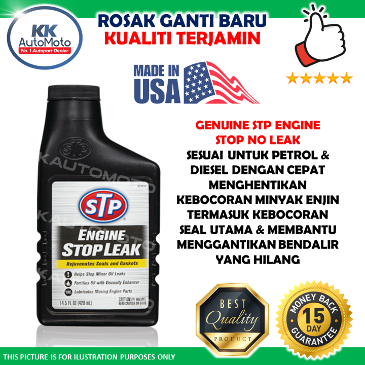 1 Botol 428mL Original STP Made USA Engine Oil Stop Leak Repair Fix