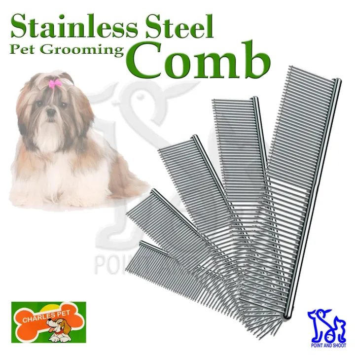 Stainless Steel Pet Grooming Trimmer Comb for Dogs & Cats (S,M,L,XL