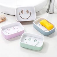 Smiley Soap Box Creative Bathroom Wash Soap Holder Drain Storage Tray Rack Fresh Color Double Layers Design Soap Dishes Soap Dishes