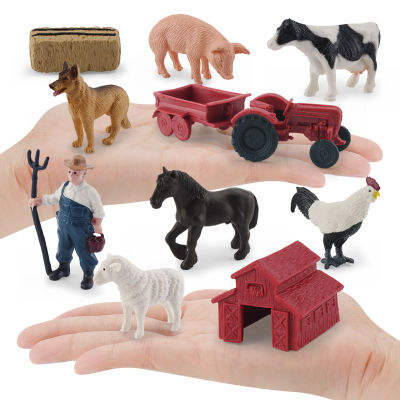 Microgood 1เซ็ตฟาร์มสัตว์ Figurines น่ารักพลาสติกขนาดเล็กหุ่นแกล้งของเล่นฉาก Props ของเล่นการศึกษารุ่นของแข็งจำลองวัวแกะสุนัขเป็ดไก่สัตว์ปีกรูปเด็กของเล่นของขวัญ1เซ็ตเป็นมิตรกับสิ่งแวดล้อม