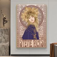 ภาพ Stevie Nicks Mucha Art Nouveau ภาพวาดบนผืนผ้าใบผ้าใบวาดภาพและศิลปะบนผนังสำหรับห้องนั่งเล่นภาพการตกแต่งบ้าน Cuadros