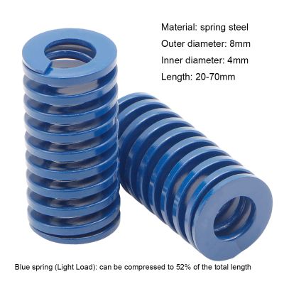 【LZ】xhemb1 Blue Light Load Press Compression Spring Loading Die Mold Spring Outer Diameter 8mm x Inner Diameter 4mm x Length 20-70mm