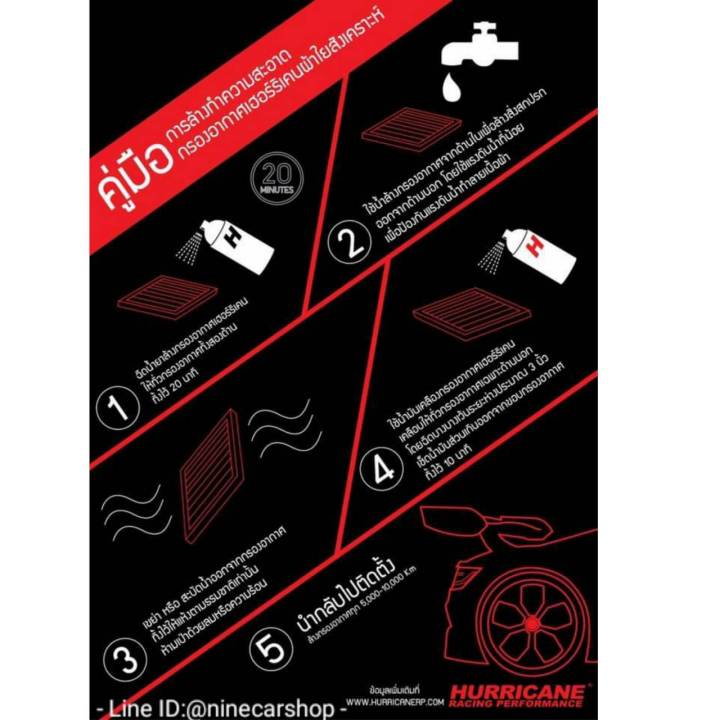 hurricane-กรองอากาศผ้า-mg3-1-5l-ปี-2013-2017