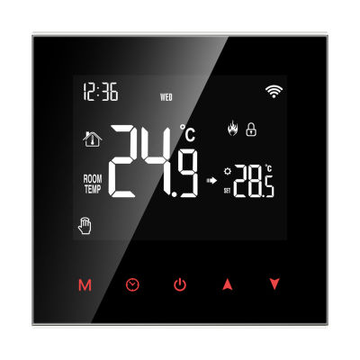 ที่เก็บข้อมูลขนาดใหญ่1ชุด Smart Thermostat Family Share Voice-Control APP Operation LCD Touch Display Intelligent Digital Thermostat For Home
