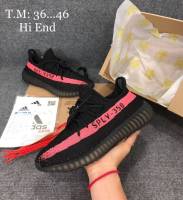 รองเท้าผ้าใบแฟชั่นอดิดาส Yeezy Boost 350 v2 Core Black/Red Hiend