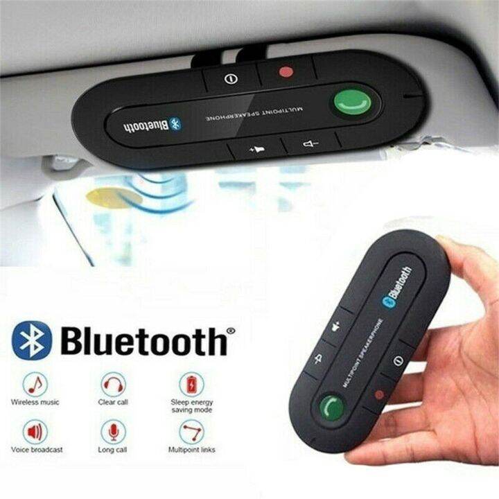 hd-voice-car-wireless-bluetooth-5-0-speaker-hands-free-car-kit-speakerphone-visor-clip-receiver-บลูทูธรถยนต์-บลูทูธไร้สาย-บูลทูธรถยนต์-ตัวปล่อยสัญญาณบลูทูธ