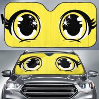 Car 3D funny Cartoon Eyes Printed Car Truck SUV Universal Windshield Sun Shades Stylish Fold Sunshade for Car Windshield