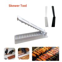 Skewers Kebab Maker Single Row Meat Skewer Prepare Tools Reusable สะดวกใช้งานง่ายแคมป์ปิ้ง Gadgets ครัว