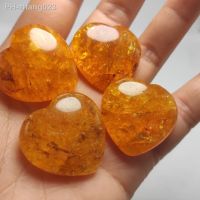 4pc Yellow Calcite Rough Stone Hearts Stones and Crystals Jade Gift