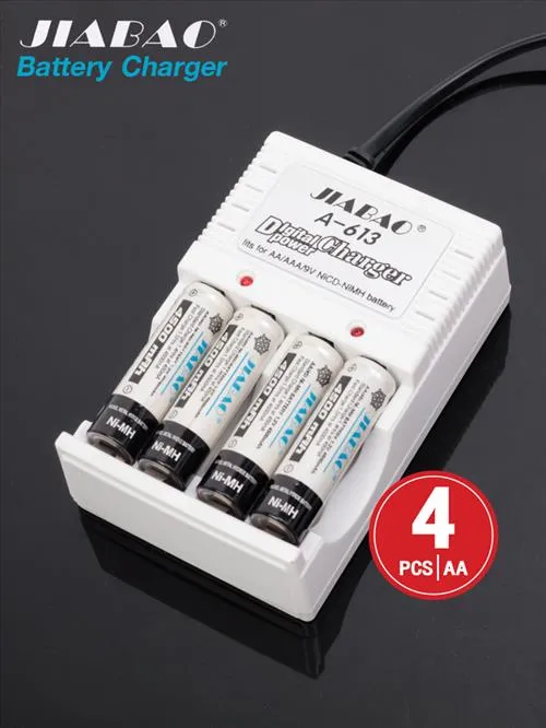 JB613 digital power charger with 4 rechargeable batteries (AA)fits for