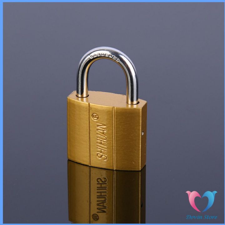 dovin-กุญแจล็อค-มินิ-ใช้สำหรับล็อกประตู-ตู้-แม่กุญแจทองแดงเทียม-key-lock