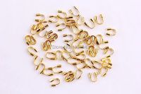 Kwoi Vita Bulk Chunky Shinny Gold 1000PCS  5*4*1mm Wire Guard  Protectors Loops Jewelry Findings Beads