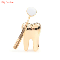 ?Big Dealse GOLD Color dental Mirror เข็มกลัดบุคลิกภาพสไตล์หมอฟันเข็มกลัดหมุด