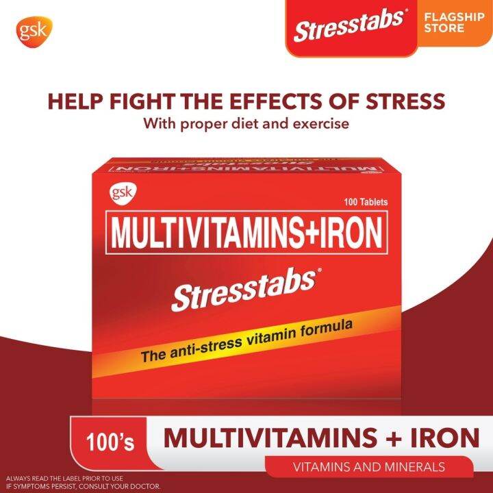 Stresstabs Multivitamins Iron tablets for fatigue mental focus memory