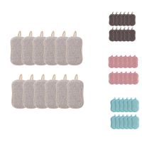 12Pcs Home Double-Sided Cleaning Sponge Scouring Pad Cleaning Cloth Reusable Microfiber Household Kitchen Cleaning