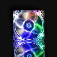 [COD] 8 cm cool led case fans 8025 transparent 4 led blue white red green quiet cooling fan