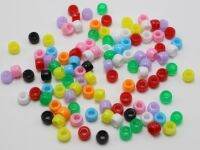 1000 Mixed Color Acrylic Tiny Barrel Beads 6X4mm for Kids Kandi Craft