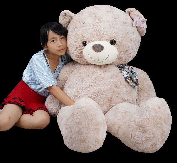 radatoys-ตุ๊กตาหมี-จัมโบ้-ขนกุหลาบ-ลายปัก-gift-for-you-ที่แขน-ขนาด-1-3-เมตร-ขนฟูนุ่มๆ-สีครีม