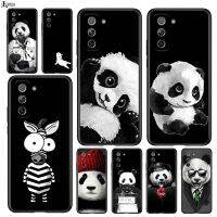 [ข้อเสนอพิเศษ] Romwe สัตว์น่ารัก Panda สำหรับ Samsung Galaxy S22 S21 S20 Ultra Plus Pro S10 S9 S8 4G 5G TPU สีดำซิลิโคนปกกรณี Coque