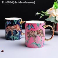 ┇◈☈ rfefefewfeerew Grande capacidade caneca nórdica leopardo floresta chita osso china copo de café conjunto rosa leite água tarde chá festa bebendo