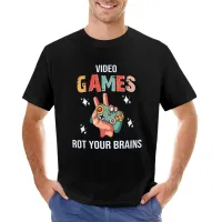 Kaus Game Video Game Rot Your Brain T-Shirt Grafis Untuk Pria Grafis S-4XL-5XL-6XL