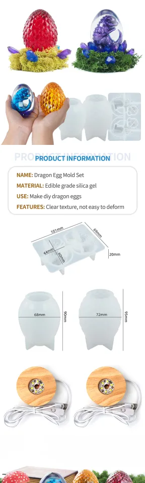 Dragon Egg Silicone Mold DIY Resin Mold Night Light Epoxy Silicone Mould  for Resin Dinosaur Egg Craft Home Decoration Kid Gift