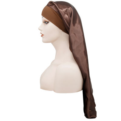 Hair Care Cap Beauty Tools Wide-brimmed Satin Nightcap Ladies Long Hair Hat Silk Hat Hood Hat Sleep Cap