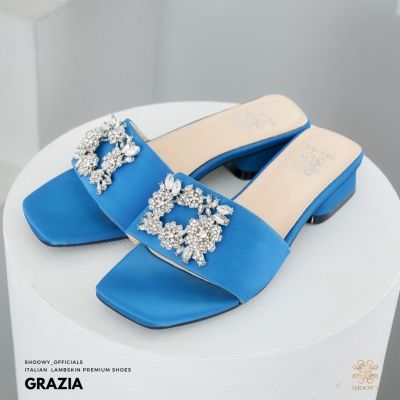 รองเท้าหนังแกะ รุ่น Grazia Baby Blue color (สีฟ้า)