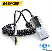 Essager ตัวรับสัญญาณบลูทูธ 5.0 สำหรับเครื่องรับสัญญาณไร้สายในรถยนต์ USB ถึง 3.5 มม. แจ็ค Aux Audio แฮนด์ฟรีโทรศัพท์อะแดปเตอร์ไร้สายชุดอุปกรณ์