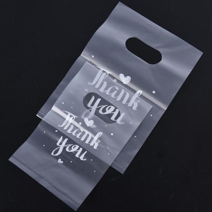 lowest-price-mh-100pcs-mini-thank-you-ถุงของขวัญพลาสติก-wedding-candy-bags-shopping-carrier-bags