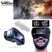 VRG Pro หมวกกันน็อกแว่นตาอัฉริยะหูฟัง VR 3มิติเสมือนจริง,สำหรับสมาร์ทโฟนโทรศัพท์มือถือกล้องส่องทางไกลขนาด5-7นิ้วพร้อมตัวควบคุม