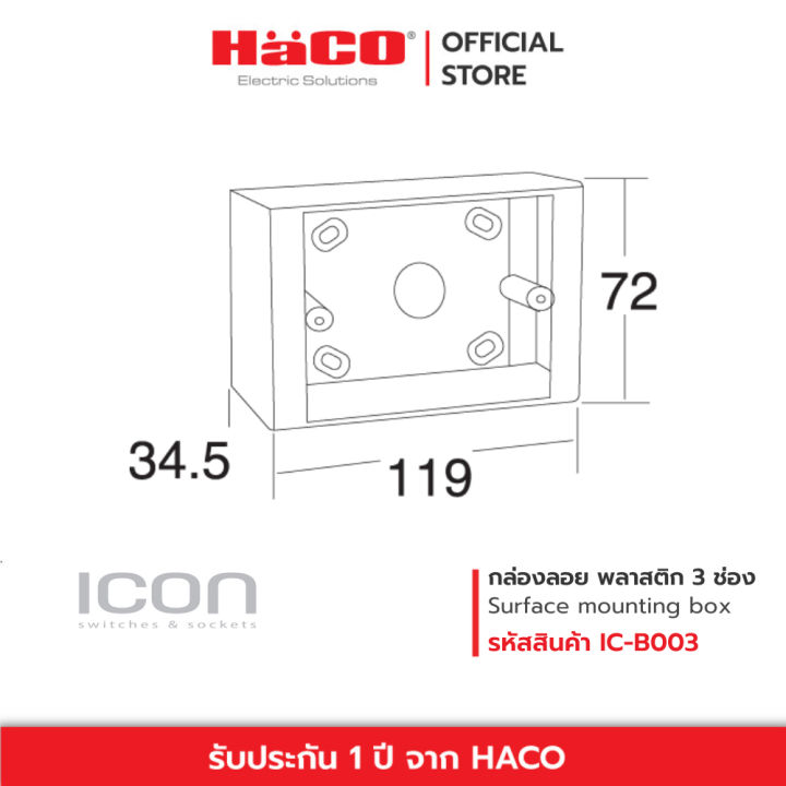 haco-กล่องลอย-พลาสติก-สำหรับหน้ากาก-icon-3-6-ช่อง-surface-mounting-box-รุ่น-ic-b003-ic-b006