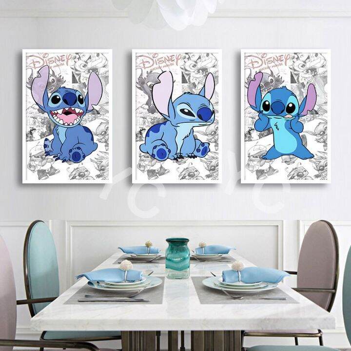 lilo-amp-stitch-โปสเตอร์ภาพวาดผ้าใบ-wall-art-ภาพการ์ตูนสมัยใหม่สำหรับห้องนอนเด็ก-decor-cuadros