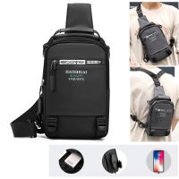 Nylon Backpack Rucksack Bags for Men USB Charging Port Male Military Cross Body Messenger Chest Pack Bag Sling Daypack