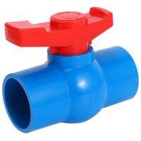 40mm x 40mm Full Port Red Handle Lever U-PVC Ball Valve Blue