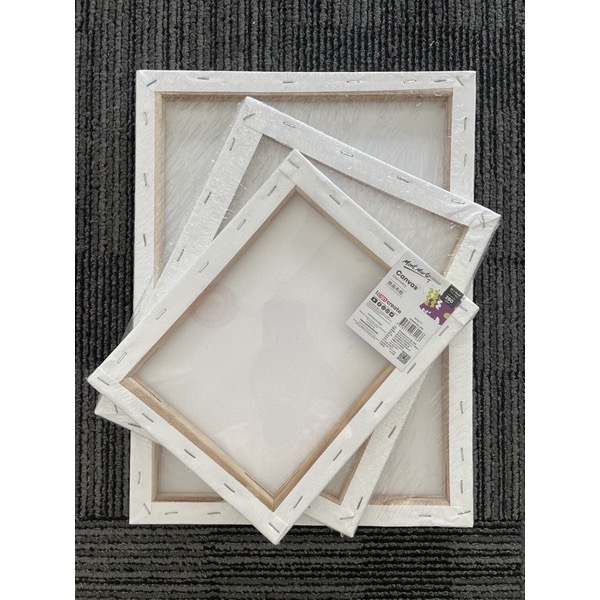 Pack of 3 Blank White Primed Artists Canvas With Wooden Frame 30 x 40cm x 1.7cm 