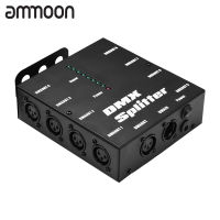 [ammoon]DMX512ตัวแยกเครื่องขยายสัญญาณออปติคอล1อินพุตโดยตรงและเอาต์พุตอินเทอร์มินัล8เอาต์พุตอิสระสำหรับตัวควบคุมแสงบนเวทีปาร์ตี้ไฟ KTV ดิสโก้คลับดีเจพร้อมอะแดปเตอร์จ่ายไฟ