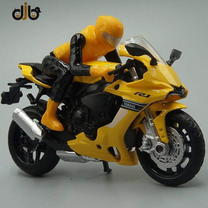 1-18รถจักรยานยนต์-diecast-ของเล่นโมเดล-f-yamaha-yzf-r1กับนักแข่งสำหรับสะสม