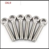 OKL9 6PCS M6x40mm แหวนสกรูสำหรับยก ทนทานสำหรับงานหนัก 304สแตนเลสสตีล สลักเกลียวตา ฮาร์ดแวร์สำหรับคลังสินค้า เงินสีเงิน สลักเกลียวเดือย ที่ยึดสำหรับยึด