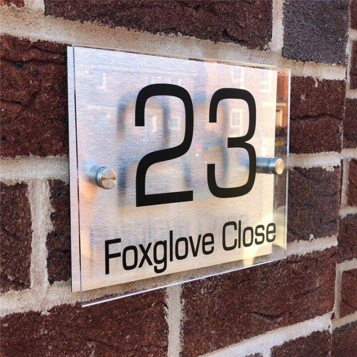 Customized Transparent Acrylic Plaques House Sign Door Number Plates ...