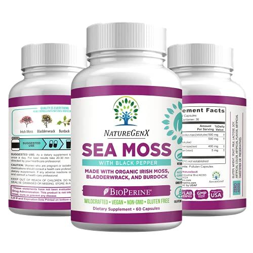 Pre Order Naturegenx Certified Organic Sea Moss Capsules Irish Sea Moss Bladderwrack And 