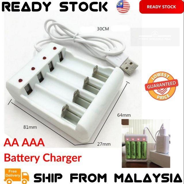 Usb Power Battery Cell Charger Intelligent 4 Slots Aa Aaa Lithium