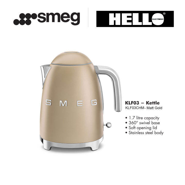 Smeg Electric Kettle KLF03CHMMatt Gold Lazada