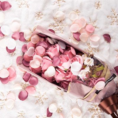 [AYIQ Flower Shop] กลีบกุหลาบสำหรับงานแต่งงาน100/200/300Pcs Silk Rose Petals HandMade 2022สำหรับ Wed Artifici ดอกไม้แต่งงานตกแต่งวาเลนไทน์