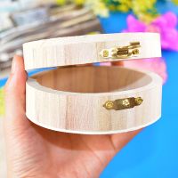 Multifunction Wooden Storage Box Round Plain Wood Case Vintage Jewelry Box With Lid Desktop Wood Clamshell Storage Organizer