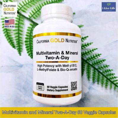 วิตามินรวมและแร่ธาตุ Multivitamin and Mineral Two-A-Day 60 Veggie Capsules - California Gold Nutrition