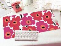 MERIMEKKO BW แผ่นรอง คีย์บอร์ด รองคีย์บอร์ด keyboard ลาย MERIMEKKO ดอกไม้ RED ขนาด 30 x 70 cm แผ่นหนานุ่ม มียางกันลื่น ด้านใต้ งานสวยงาม สีสดงานดี   BY  NOEYNEST