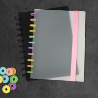 DIY A4 Notebook Set Mushroom Hole Notebook Cover Binding Discs Buckle Elastic Strap Simple College Office Diary School Supplies Note Books Pads