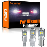 Zoomsee 2Pcs สีขาวย้อนกลับ LED สำหรับ Nissan Pathfinder WD21 R50 R51 R52 1986-2020 Canbus สำรองภายนอกด้านหลังไฟท้ายหลอดไฟชุด